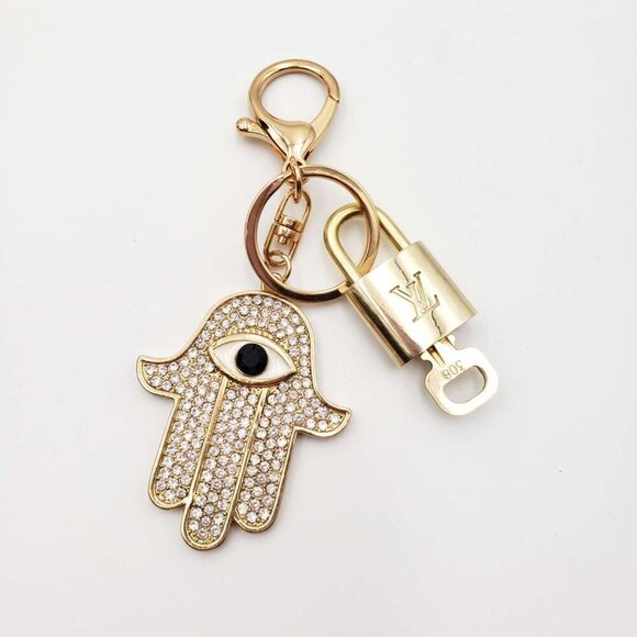100% Auth Louis Vuitton Lock & Key with unbranded Bagcharm, Keycharm, Keychain - Picture 1 of 9